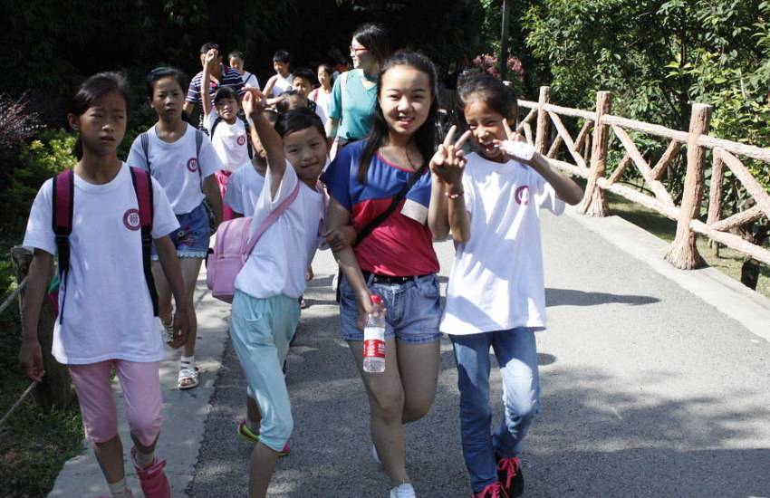 Participants of the summer camp enjoying themselves during an excursion