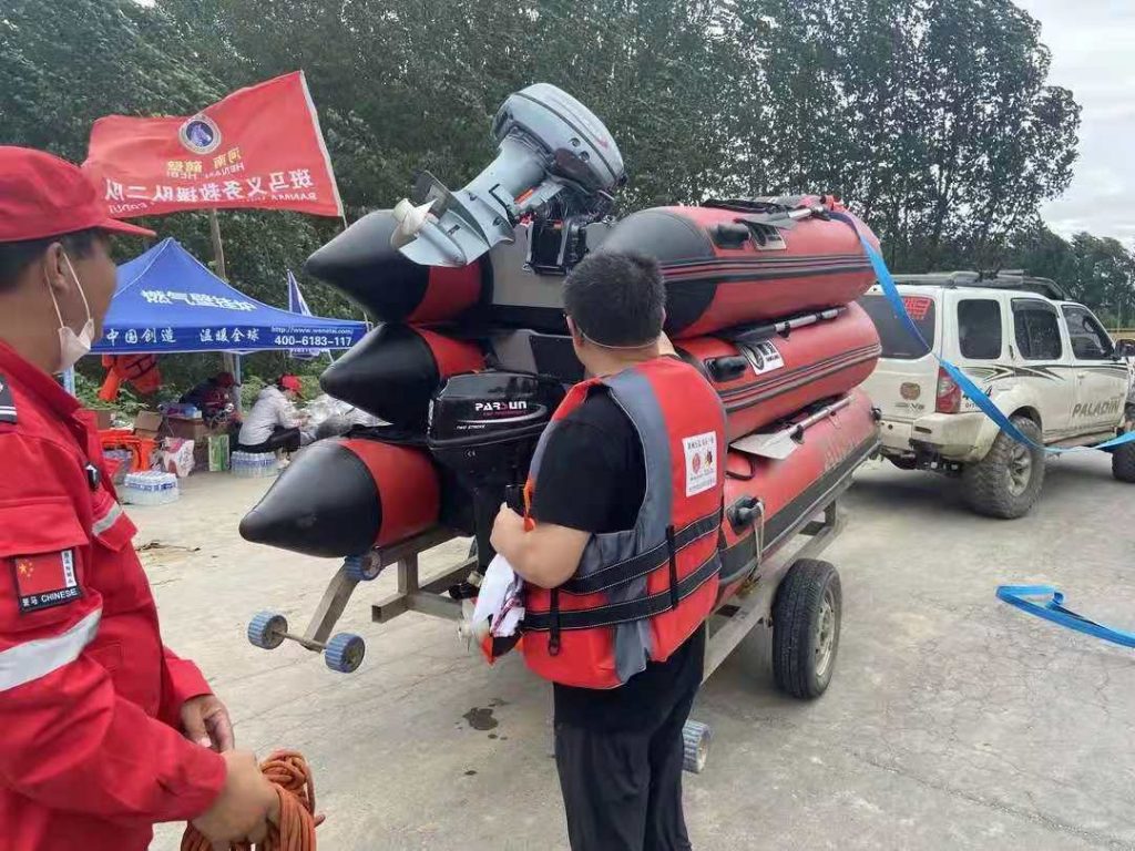 Volunteer rescue organization receiving boats by Amity